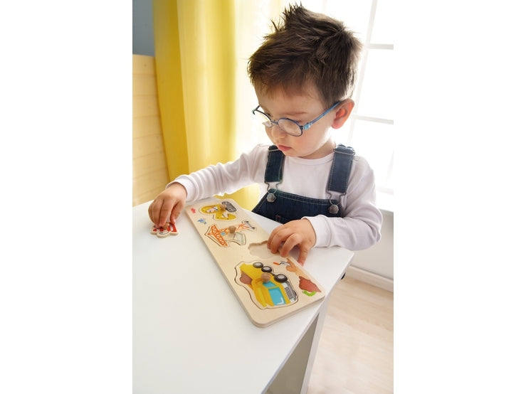 Haba Baby Building Site Peg Jigsaw Puzzle - Say It Baby 