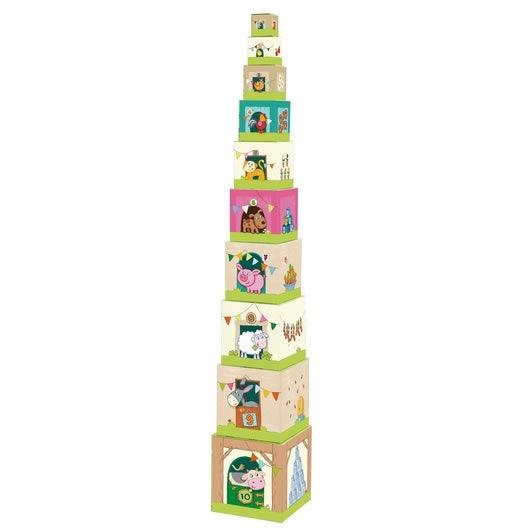 Haba Stacking Cubes On the Farm - Say It Baby 