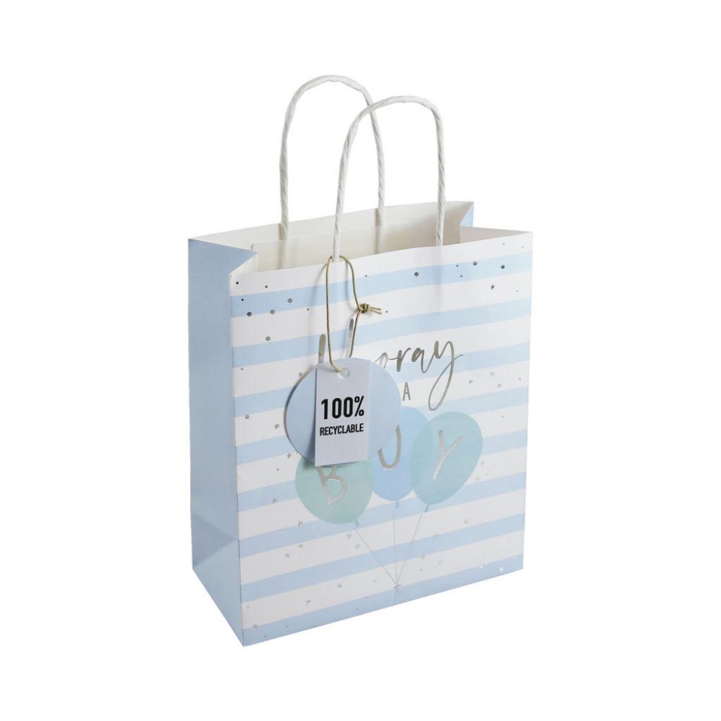 Hooray It's a Boy Gift Bag - Medium. Say It Baby Gifts