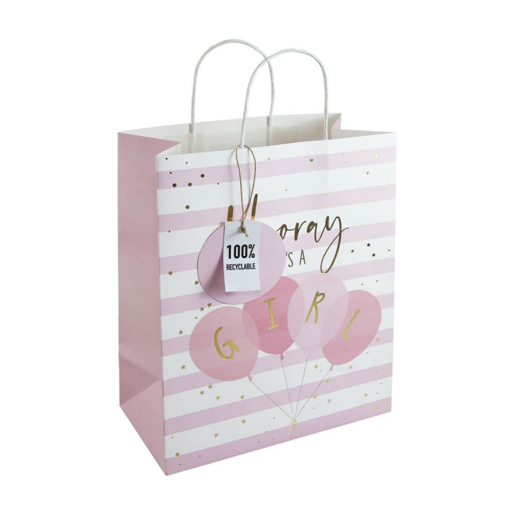 Hooray It's a Girl Gift Bag - Medium
