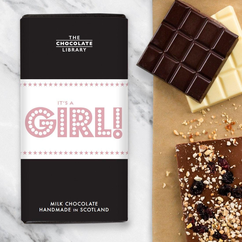 It's A Girl Chocolate Bar (Milk Chocolate) Say It Baby Gifts