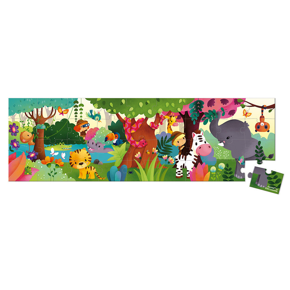 Janod Boxed Panoramic Puzzle Jungle 36pcs - Say It Baby 