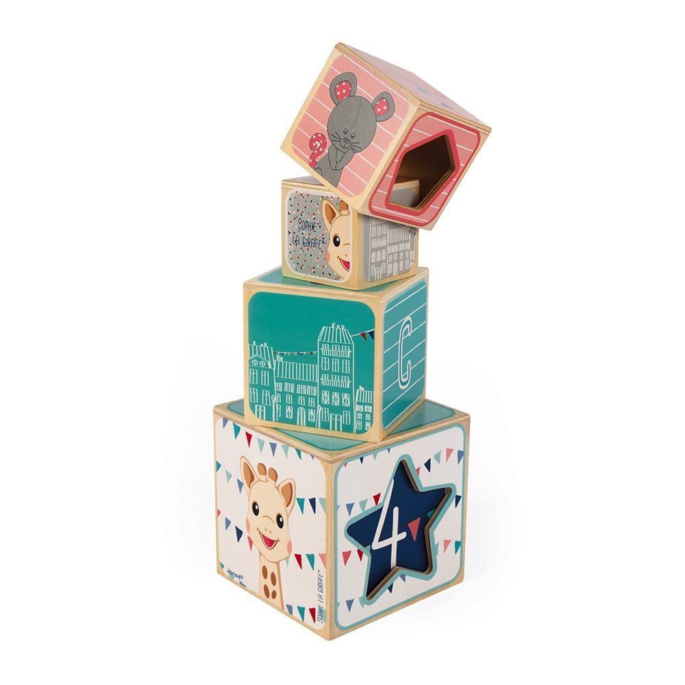 These gorgeous Sophie La Girafe Wooden Stacking Blocks comprise of 5 nesting wooden blocks that will encourage children to develop coordination and sense of observation.