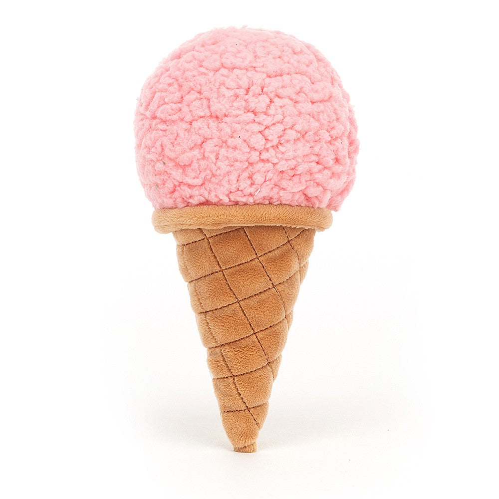 Jellycat Irresistible Ice Cream Strawberry - grab a scoop of happiness with this sweet treat! Sold by Say It Baby Gifts. ICE6STRAW