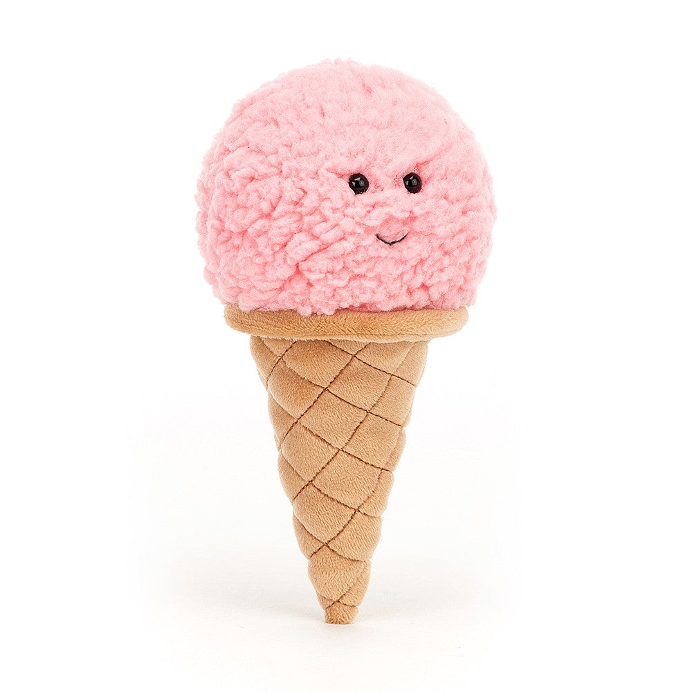 Jellycat Irresistible Ice Cream Strawberry - grab a scoop of happiness with this sweet treat! Sold by Say It Baby Gifts. ICE6STRAW