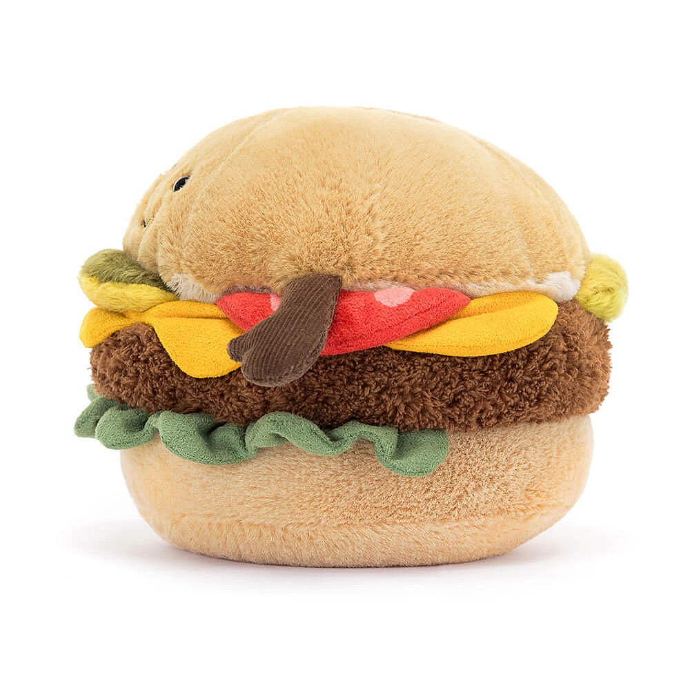 Jellycat Amuseable Burger -this delicious, perfectly formed guy is sure to be loved! Sold by Say It Baby Gifts
