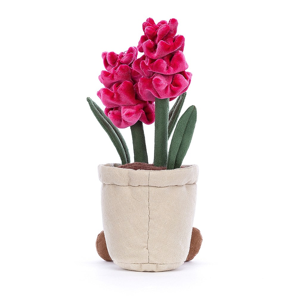 Jellycat Amuseable Hyacinth. With soft foldy leaves and big scrunchy fushia pink flowers, cordy feet and a great big smile, Hyacinth is sure to brighten someone's day! Say It Baby Gifts. Back view