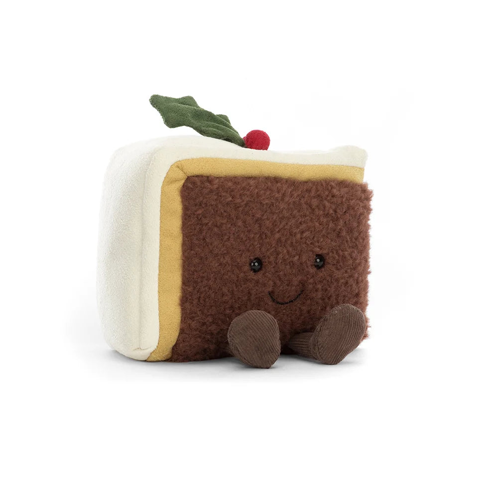 Jellycat Amuseable Slice of Christmas Cake - a showstopper of a cake! Sold by Say It Baby Gifts