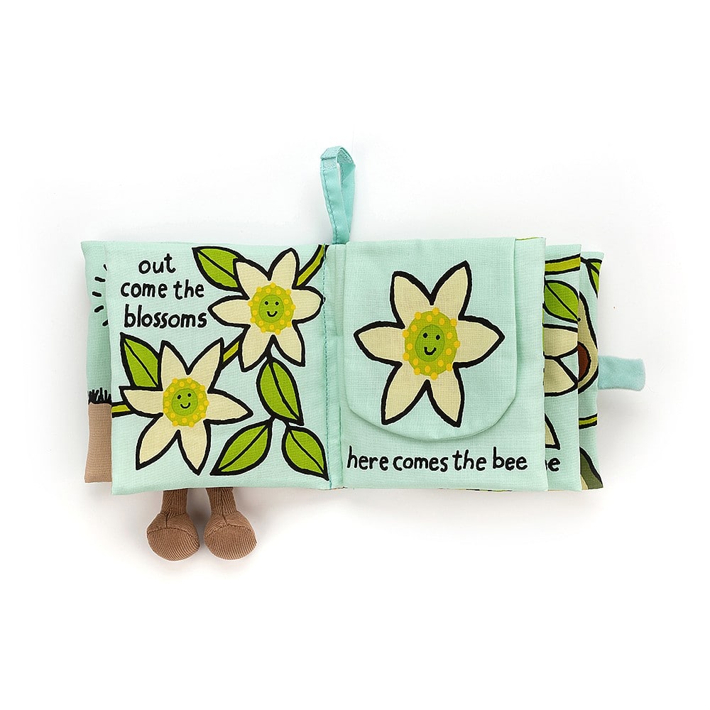 Jellycat I am an Avocado soft fabric book - baby pram book. Sold by Say It Baby Gifts