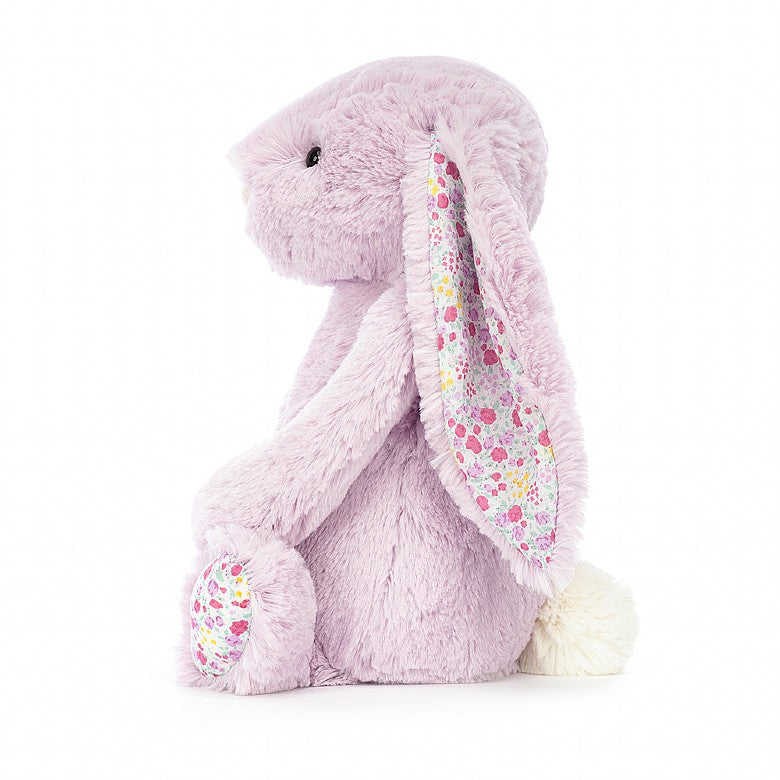 This super soft Jellycat Jasmine bunny has gorgeous pastel purple fur, long floppy floral ears and a cute white bobtail. Soft as a Jasmine petal, she's the perfect garden companion! Sold by Say It Baby Gifts. Jellycat Jasmine Bunny
