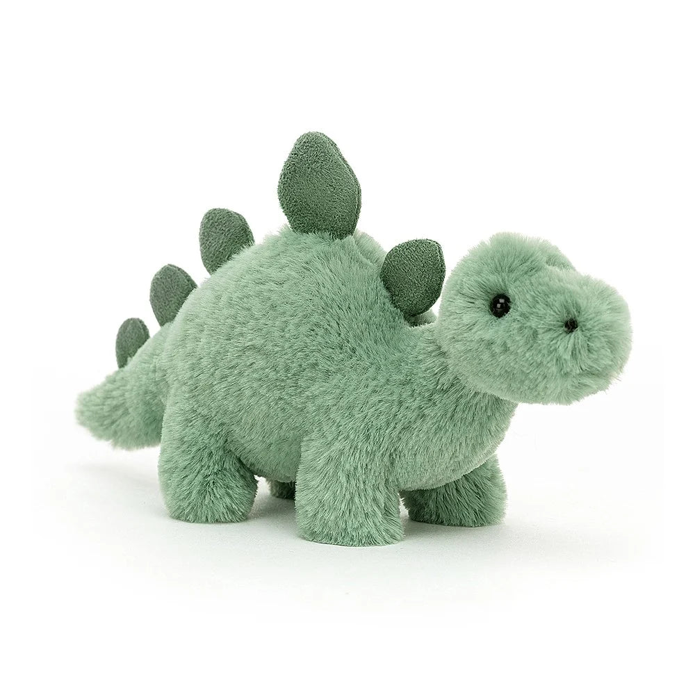 Jellycat Fossilly Stegosaurus has soft foldy spines, chunky paws and a lovely long, loping tail. Sold by Say It Baby Gifts