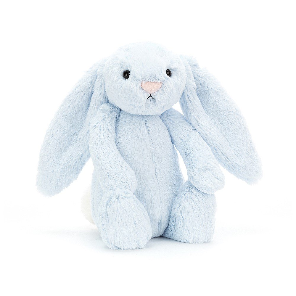 Jellycat Bashful Bunny Blue Medium Size within our Jellycat Blue Bunny Baby Bouquet Box by Say It Baby Gifts