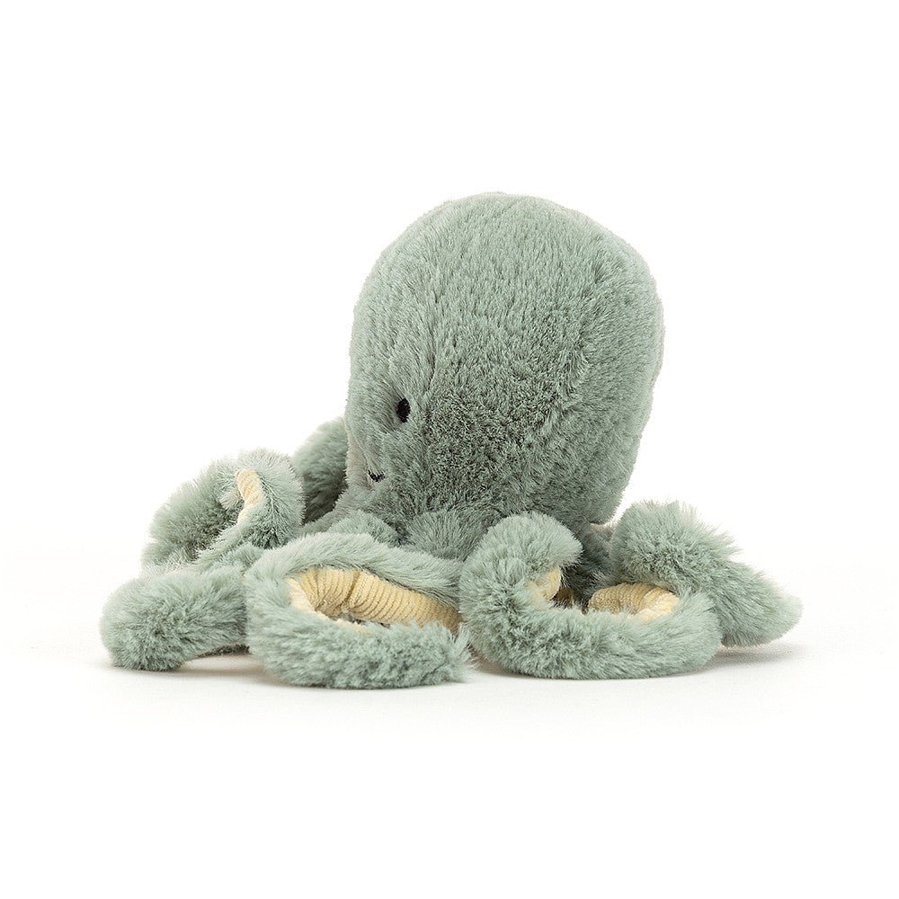 Jellycat Odyssey Octopus is a gorgeous sea moss green little guy with eight curly, cordy arms - perfect for cuddles and snuggles! Size - tiny. Sold by Say It Baby Gifts