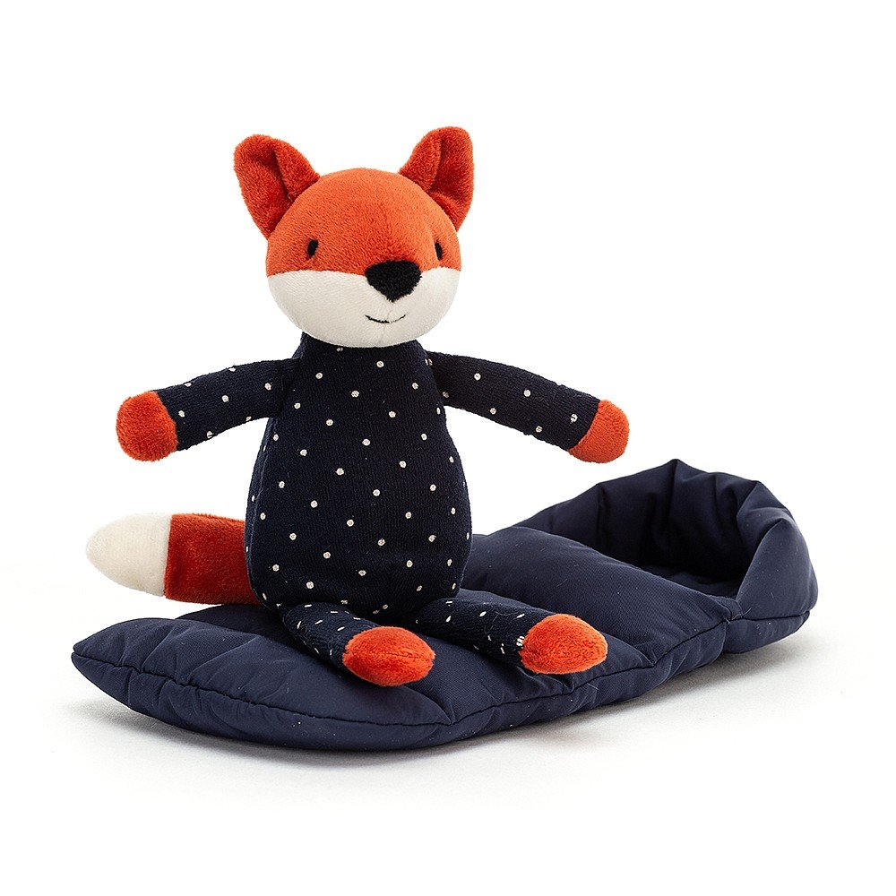 Jellycat Snuggler Fox - with cute little sleeping bag. Say It Baby Gifts