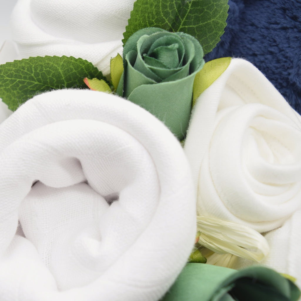 Closeup of our Jellycat Stardust Bunny Baby Bouquet Box by Say It Baby Gifts