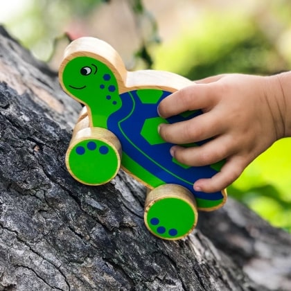 Lanka Kade Turtle Push Along Toy Wooden Toy Fairtrade Say It Baby Gifts