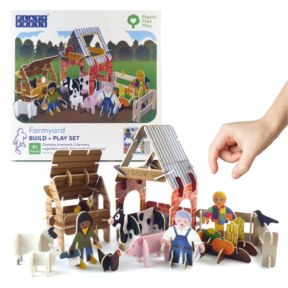 Fun on the farm with this brilliant Farmyard Eco-Friendly Build and Play Set by Playpress. Plastic Free Play. Eco Friendly Toy. Say It Baby Gifts