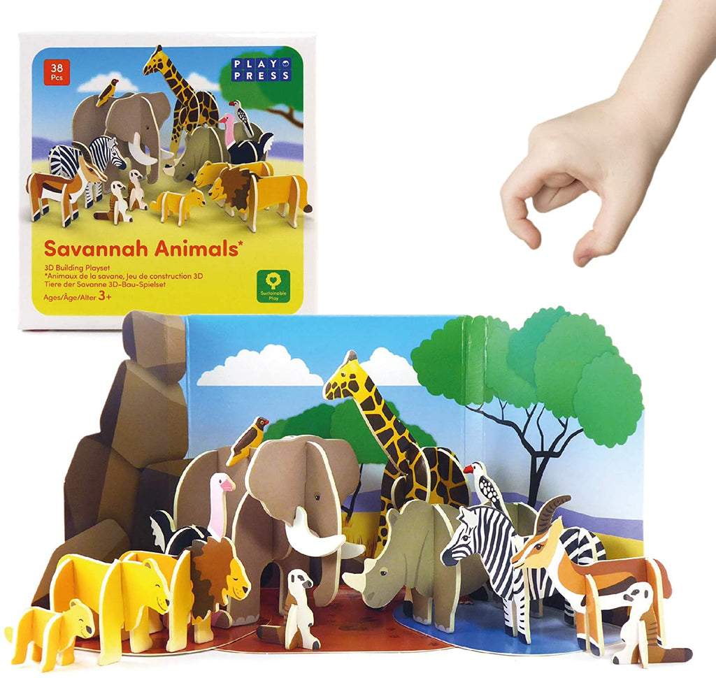 Savannah Animals Eco-Friendly Build and Play Set - Say It Baby 