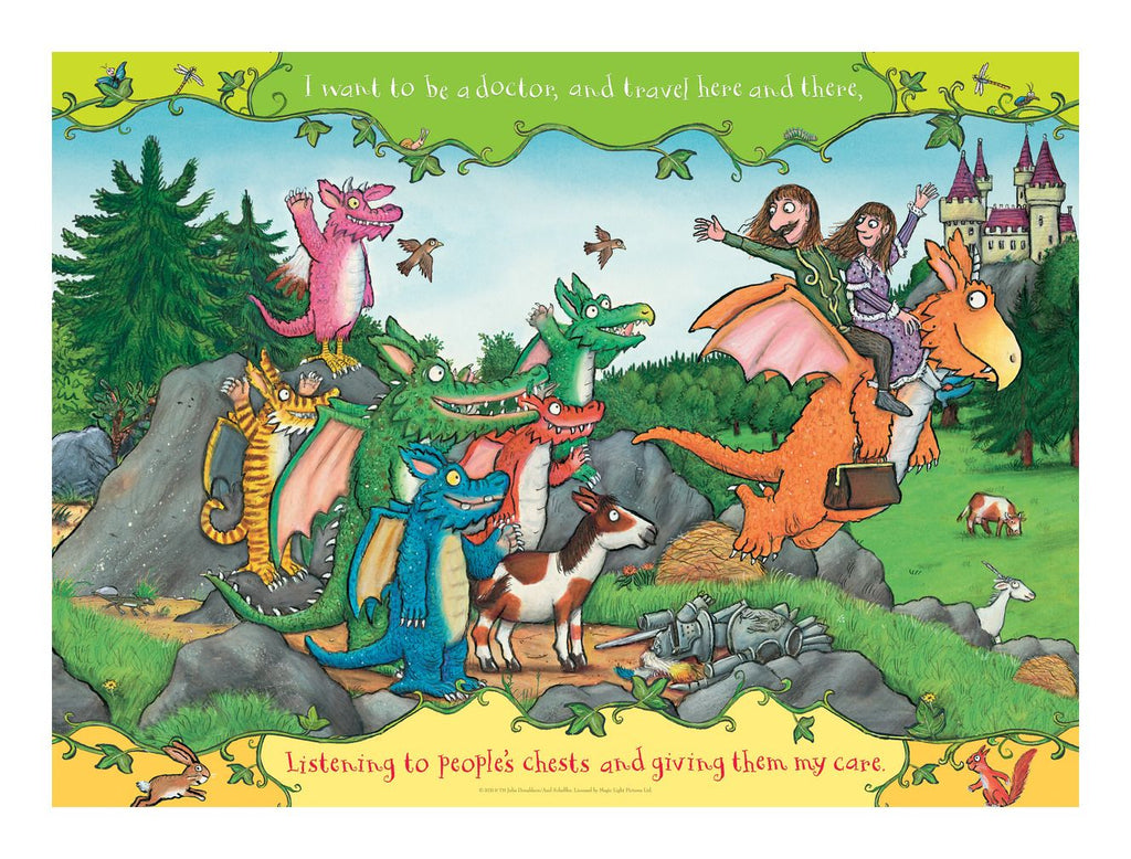 Zog My First Floor Puzzle - a bright and colourful jigsaw puzzle inspired by Julia Donaldson and Axel Scheffler's book Zog. 16 pieces. Age 2 + Sold by Say It Baby Gifts