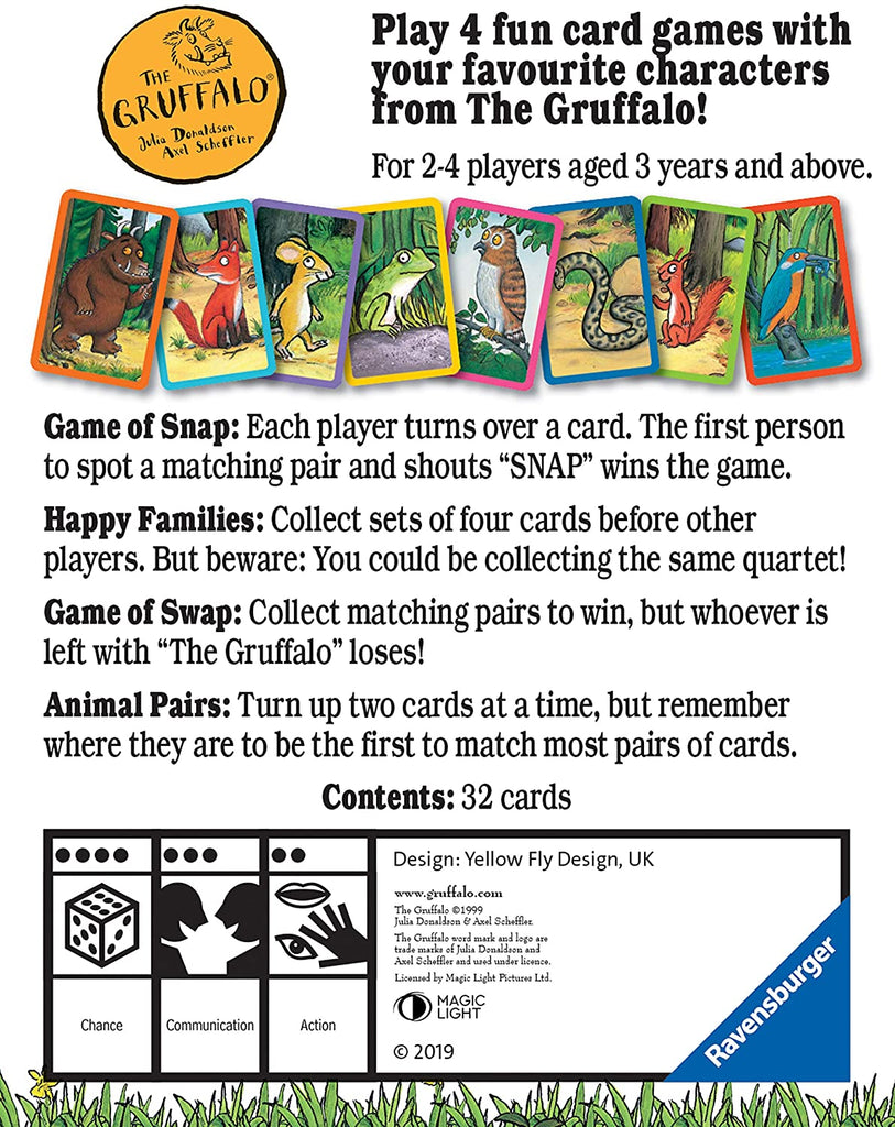 The Gruffalo Card Game. 4 in 1 games by Ravensburger. Say It Baby Gifts. For 2-4 players and age 3 +