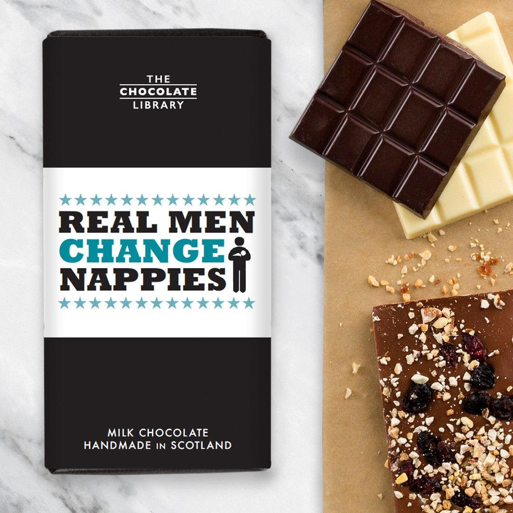 Real Men Change Nappies Chocolate Bar (Milk Chocolate)  Say It Baby Gifts