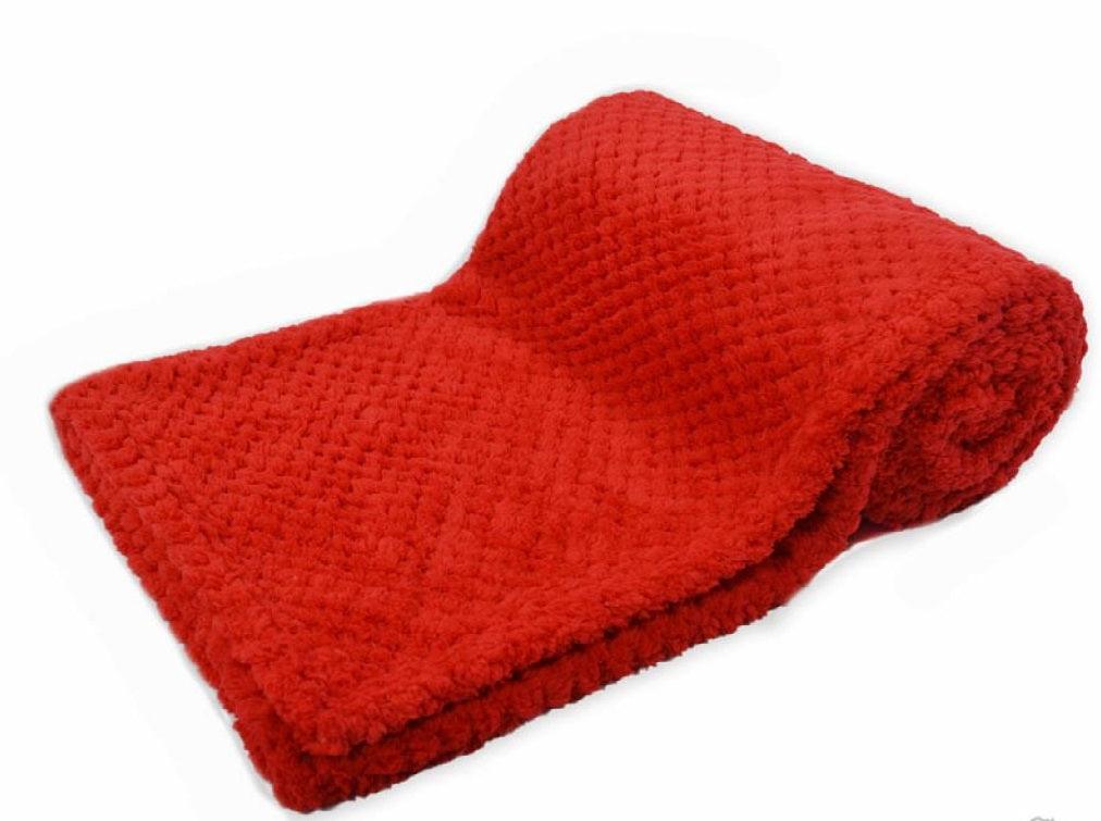 Red fluffy blanket
