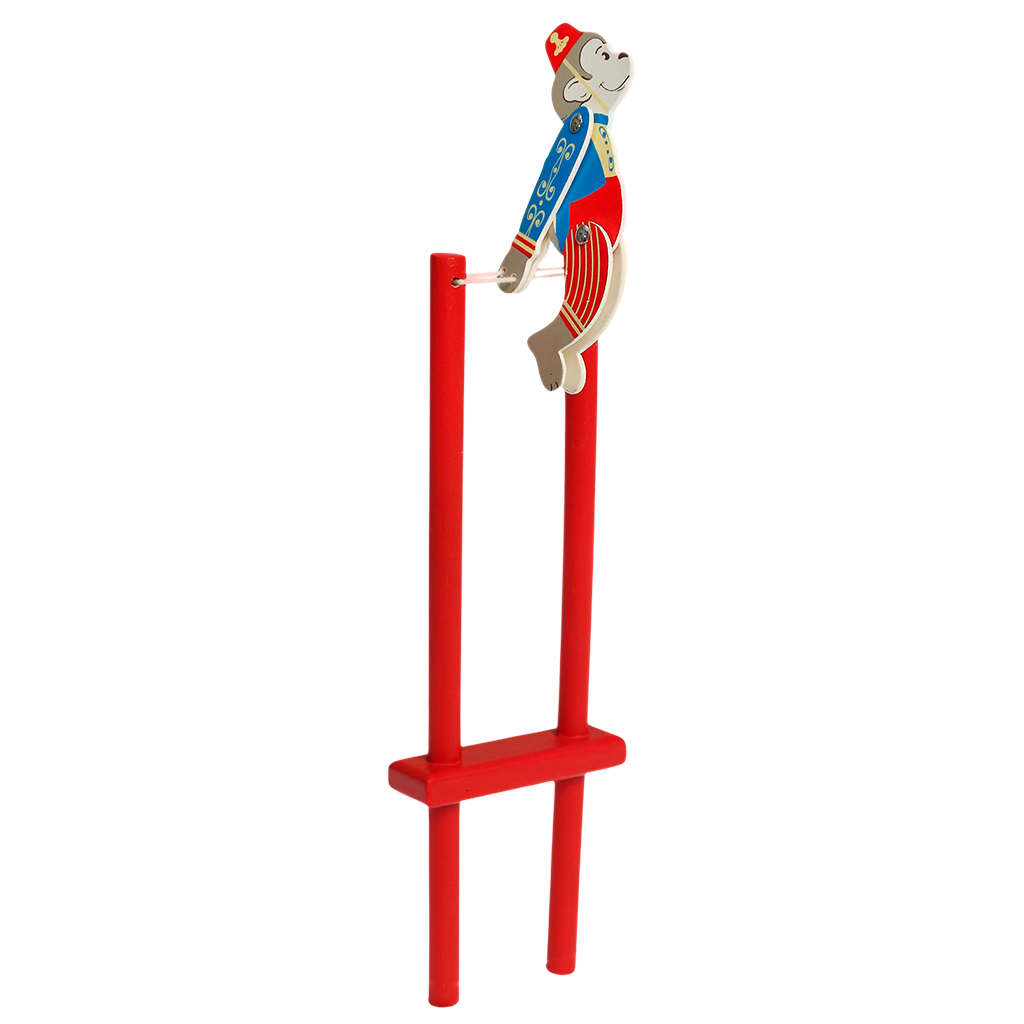 Sideshow Monkey Wooden Acrobatic Toy by Rex London. Sold by Say It Baby Gifts