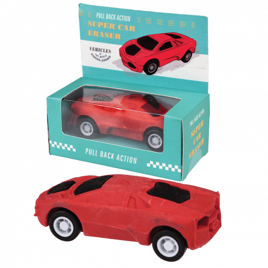 Rex London Red Pull Back Super Car Eraser