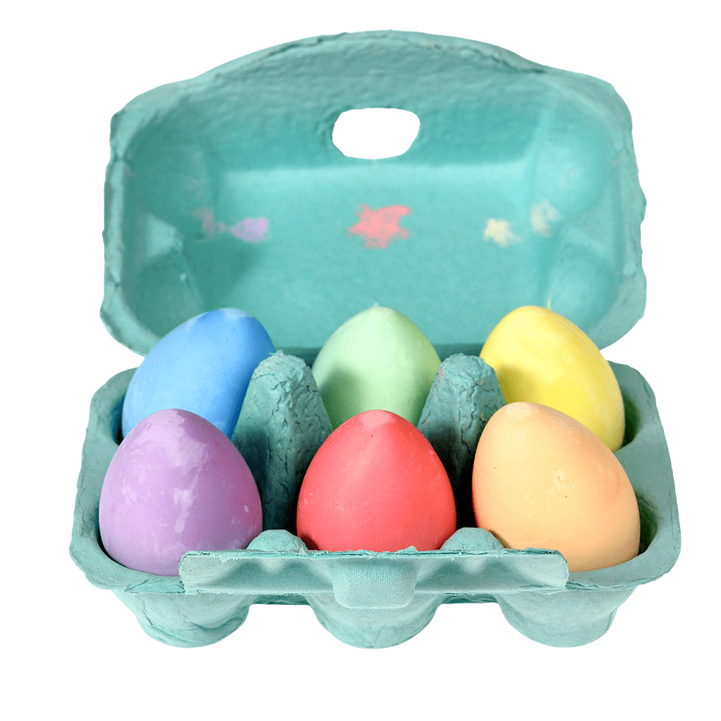 Rex London Box of Chalk Eggs - A fun box of chalk, each shaped like an egg and presented in an egg box. Sold by Say It Baby Gifts