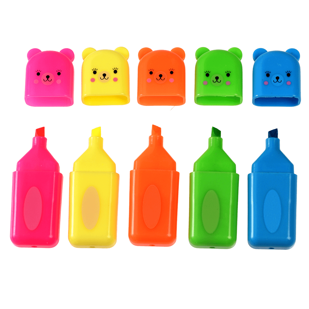 Rex London Bear Highlighters (Set of 5) Say It Baby Gifts