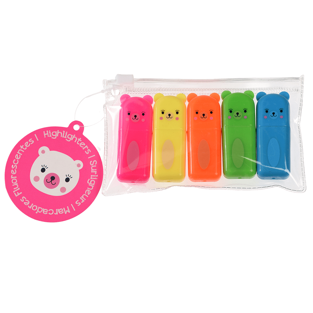 Rex London Bear Highlighters (Set of 5) Say It Baby Gifts