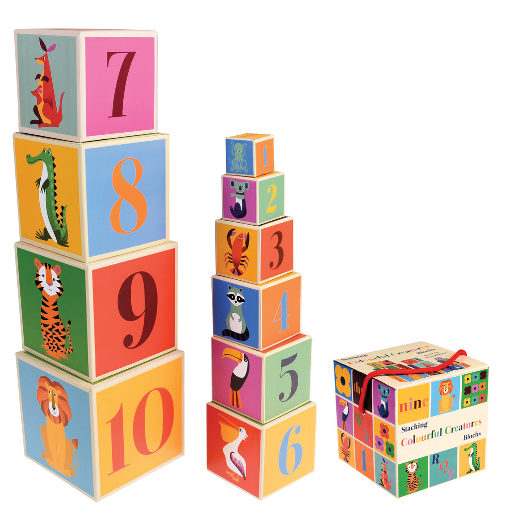 Rex London Colourful Creatures Stacking Blocks - Say It Baby 