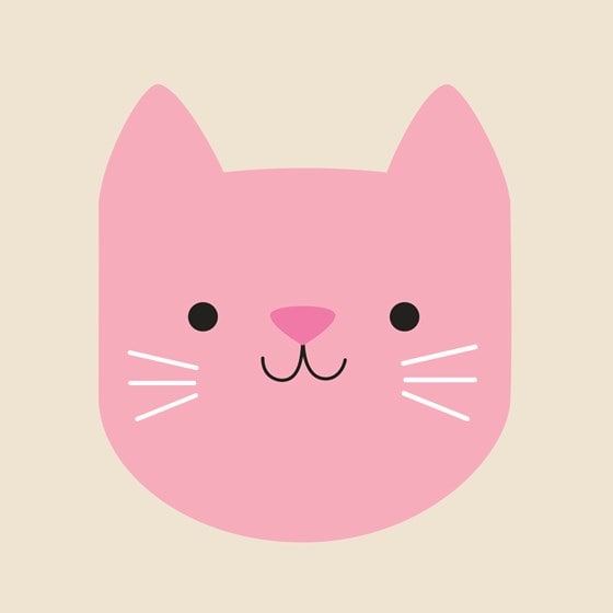 Pink Cookie The Cat Card