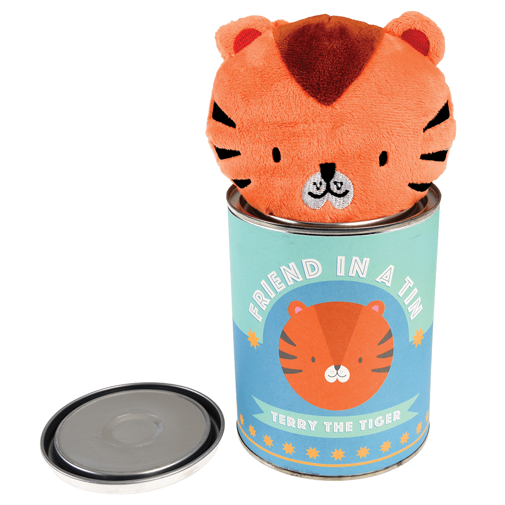 Rex London Terry The Tiger Friend In a Tin. Sold by Say It Baby Gifts.