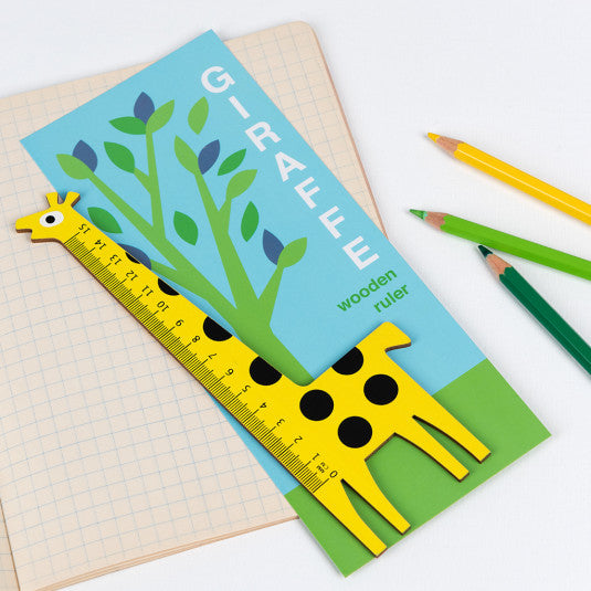 Rex London Yellow Giraffe Wooden Ruler - Say It Baby Gifts