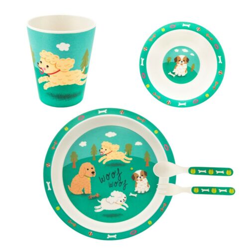 Sass & Belle Puppy Dog Playtime Bamboo Tableware Set - Say It Baby 
