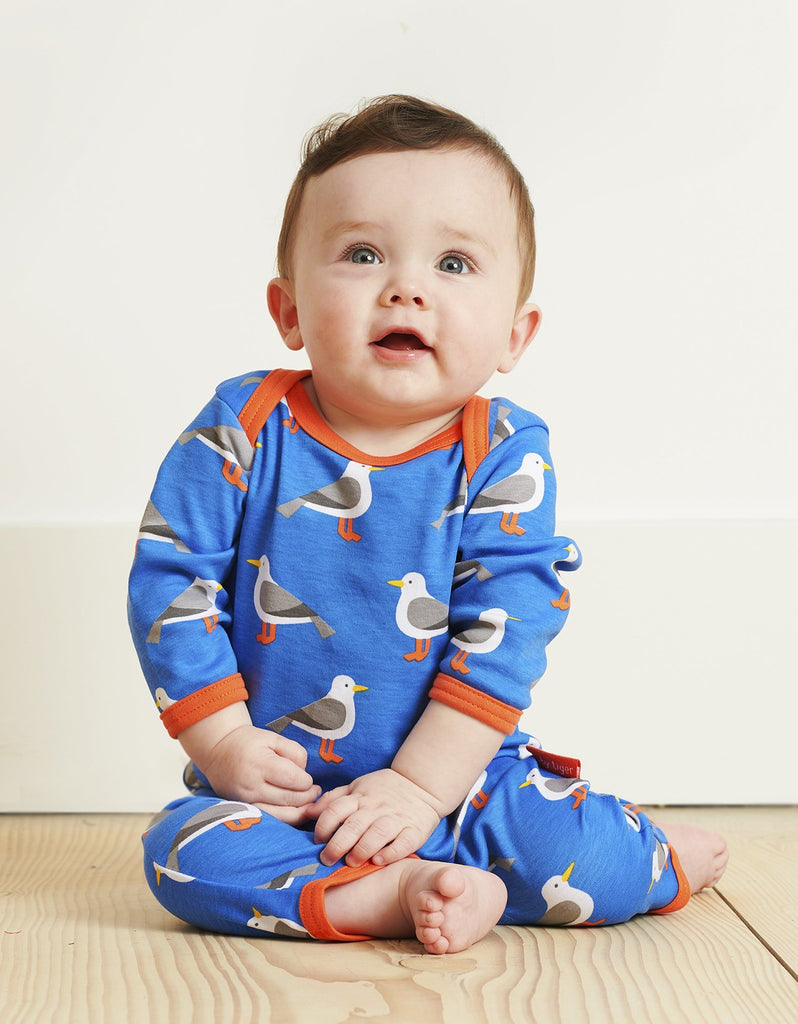 Toby Tiger Organic Dark Seagull Sleepsuit
