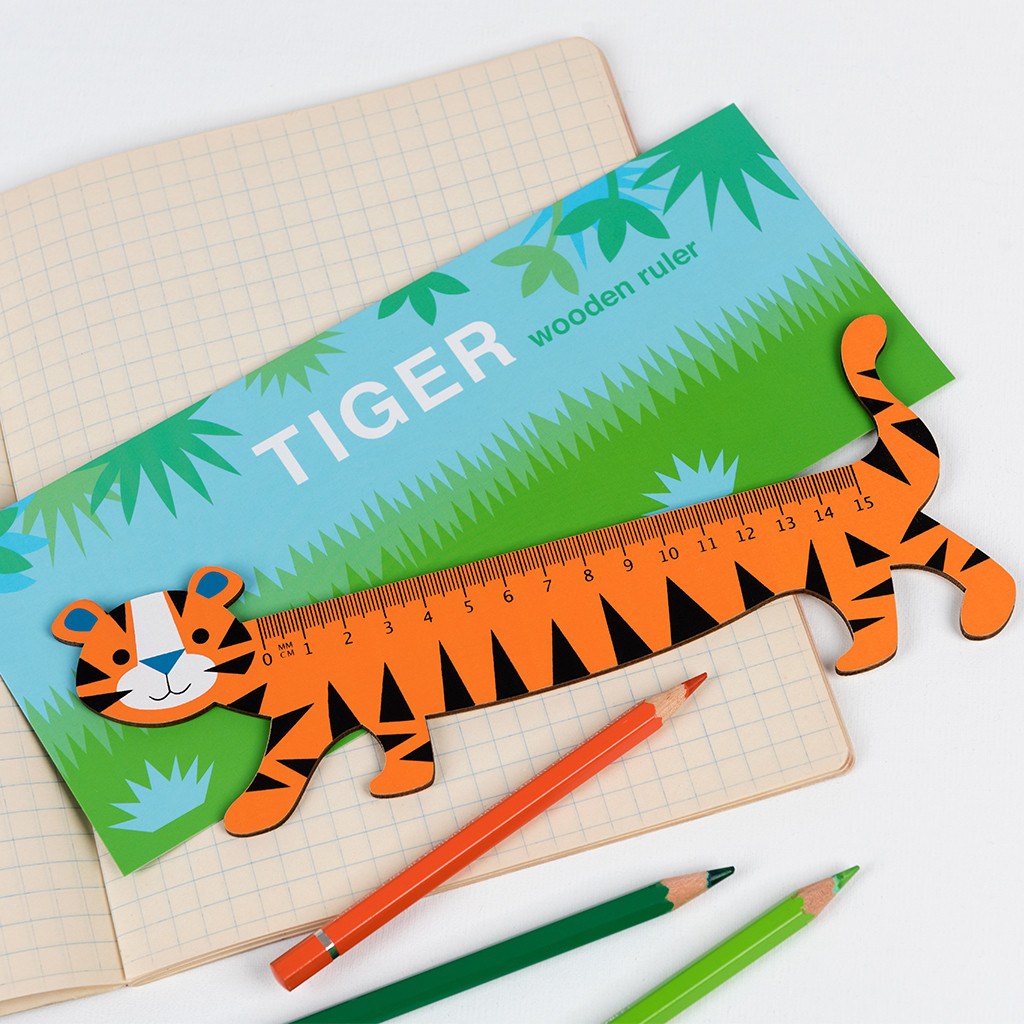 Rex London Tiger Wooden Ruler - Say It Baby Gifts