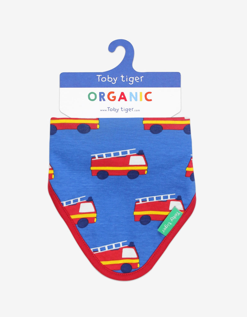 Toby Tiger Organic Fire Engine Print Dribble Bib