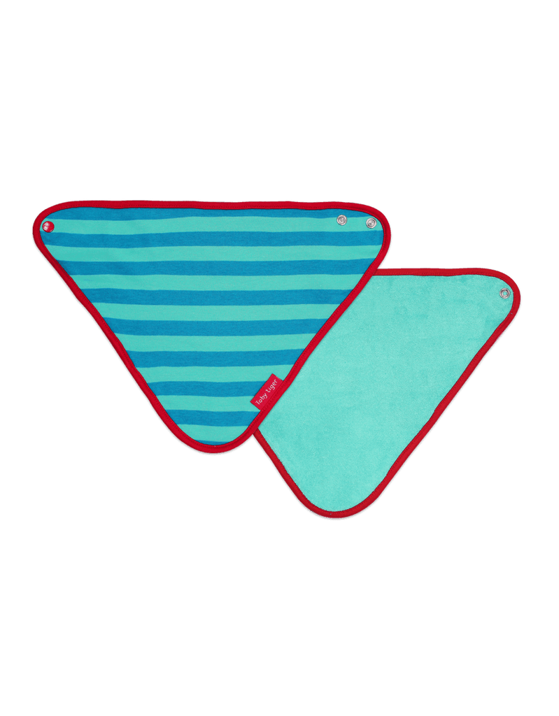 Toby Tiger Teal Blue Stripe Dribble Bib - Say It Baby 