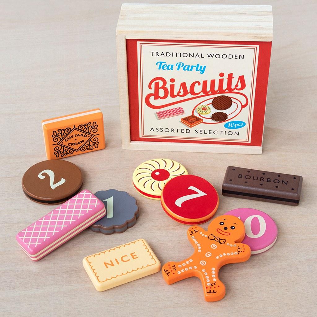 Traditional Wooden Tea Party Biscuits by Rex London. Say It Baby Gifts. Great kids gift