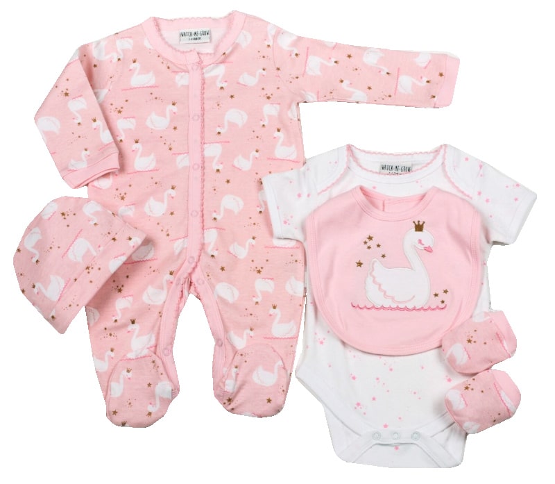 Swan Five piece layette set - Say It Baby 