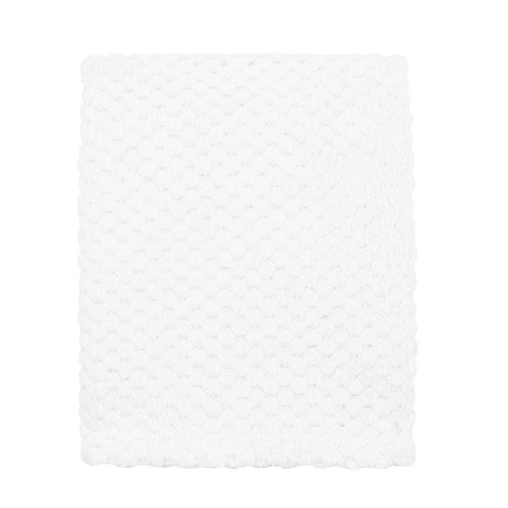 Unisex Baby Nappy Cake Bouquet - White. Waffle Blanket