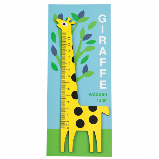 Rex London Yellow Giraffe Wooden Ruler - Say It Baby Gifts